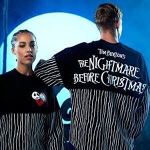 Disney Parks Spirit‎ Jersey Jack Skellington Sally Sz XL Black Disney Adult Goth